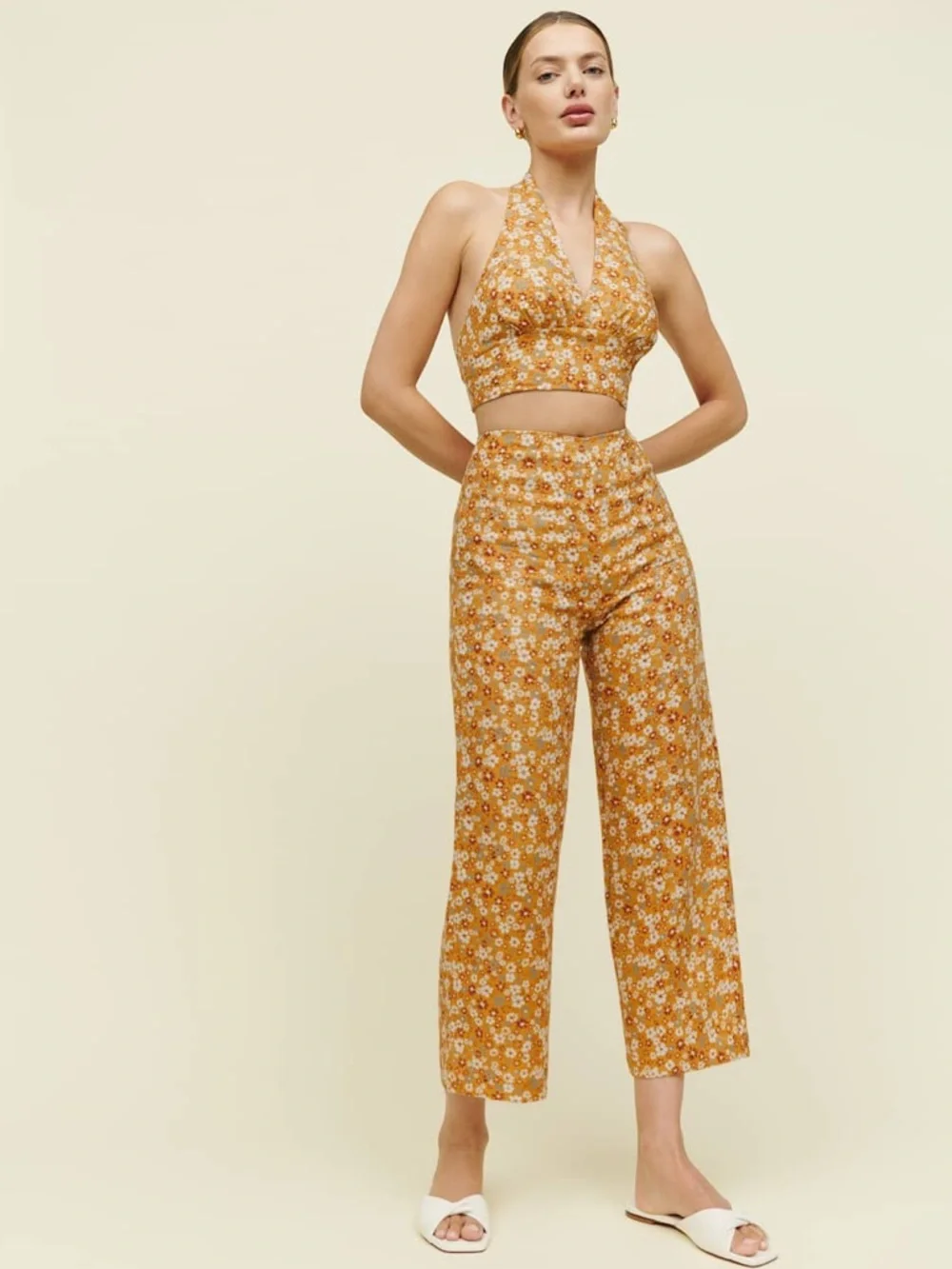 Reformation Ronan‎ Linen Two Piece Pant Set Size 2